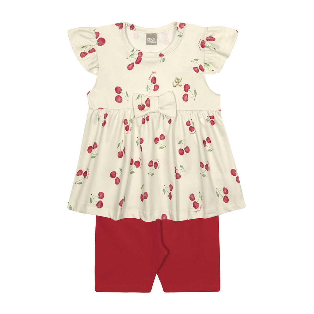 Conjunto Menina Bata e Ciclista em Cotton - Kiko e Kika