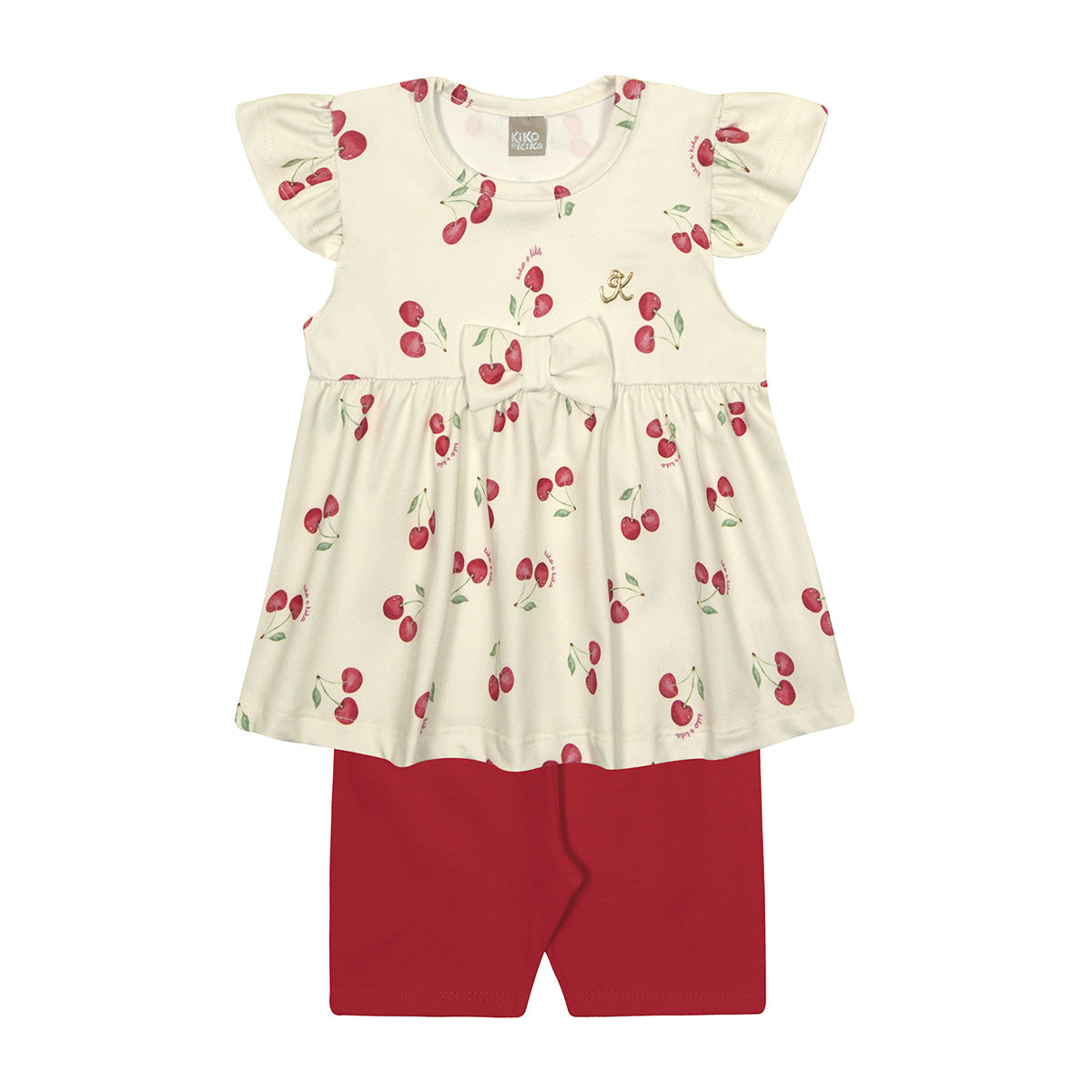 Conjunto Menina Bata e Ciclista em Cotton - Kiko e Kika