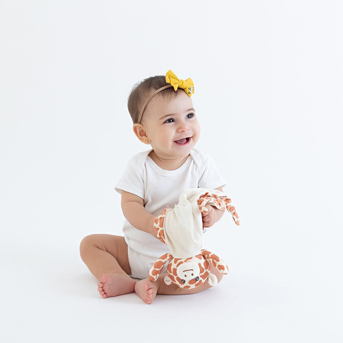 Naninha Bebê Com Textura Girafa Laranja - Pimpolho