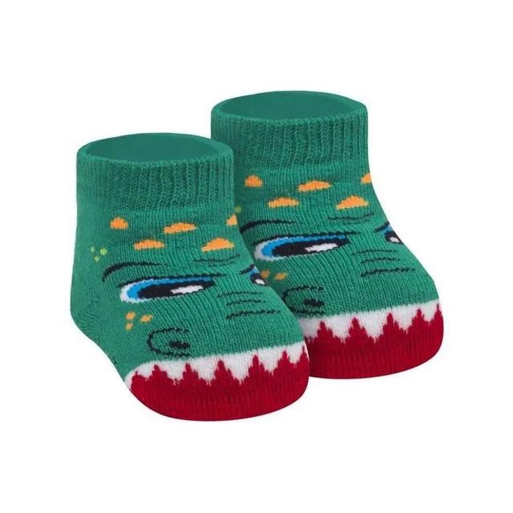 Meia Cano Médio Bebê Menino RN 0-5M Jacaré - Selene