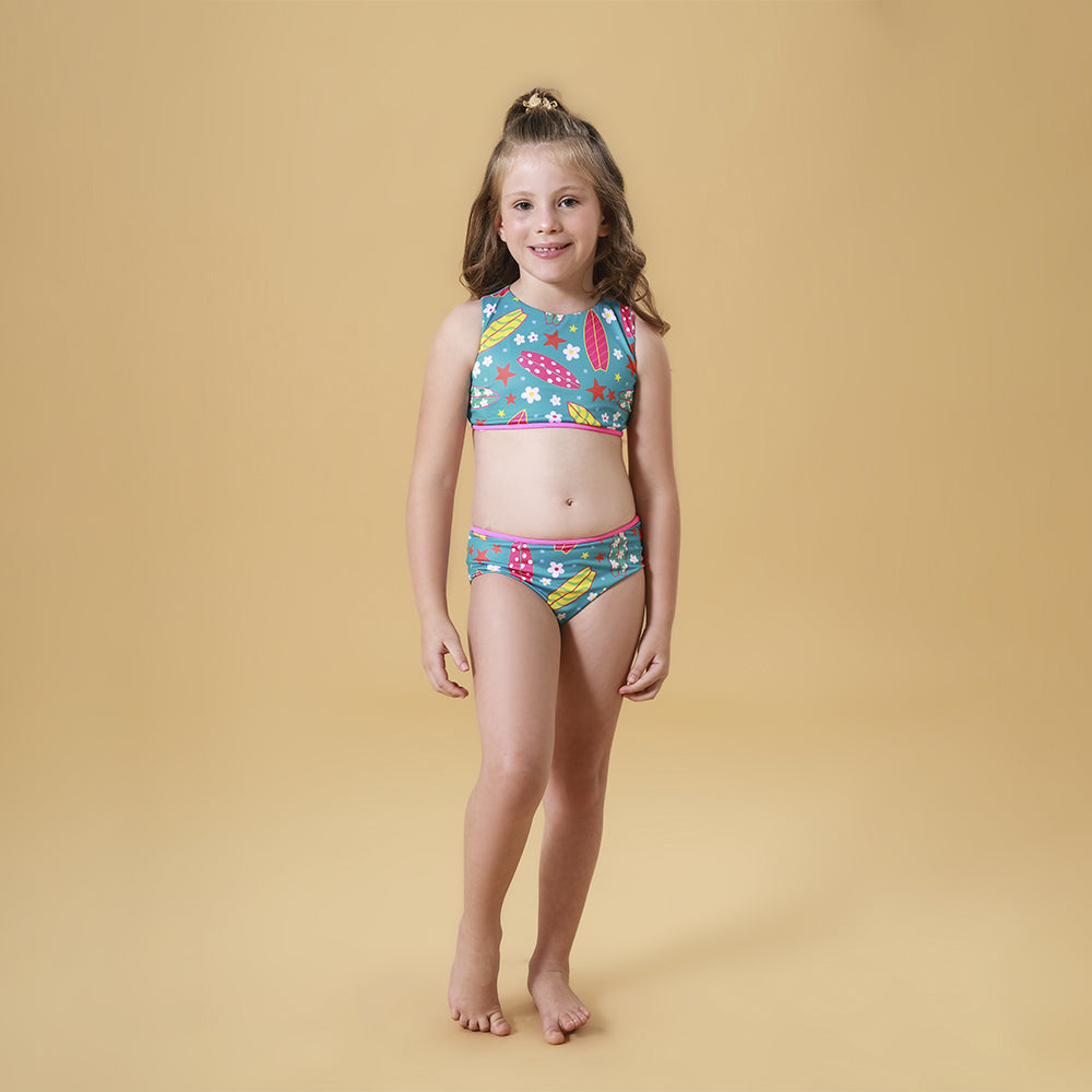 Conjunto Infantil Biquíni e Blusa Proteção UV 50+ Surf - Everly
