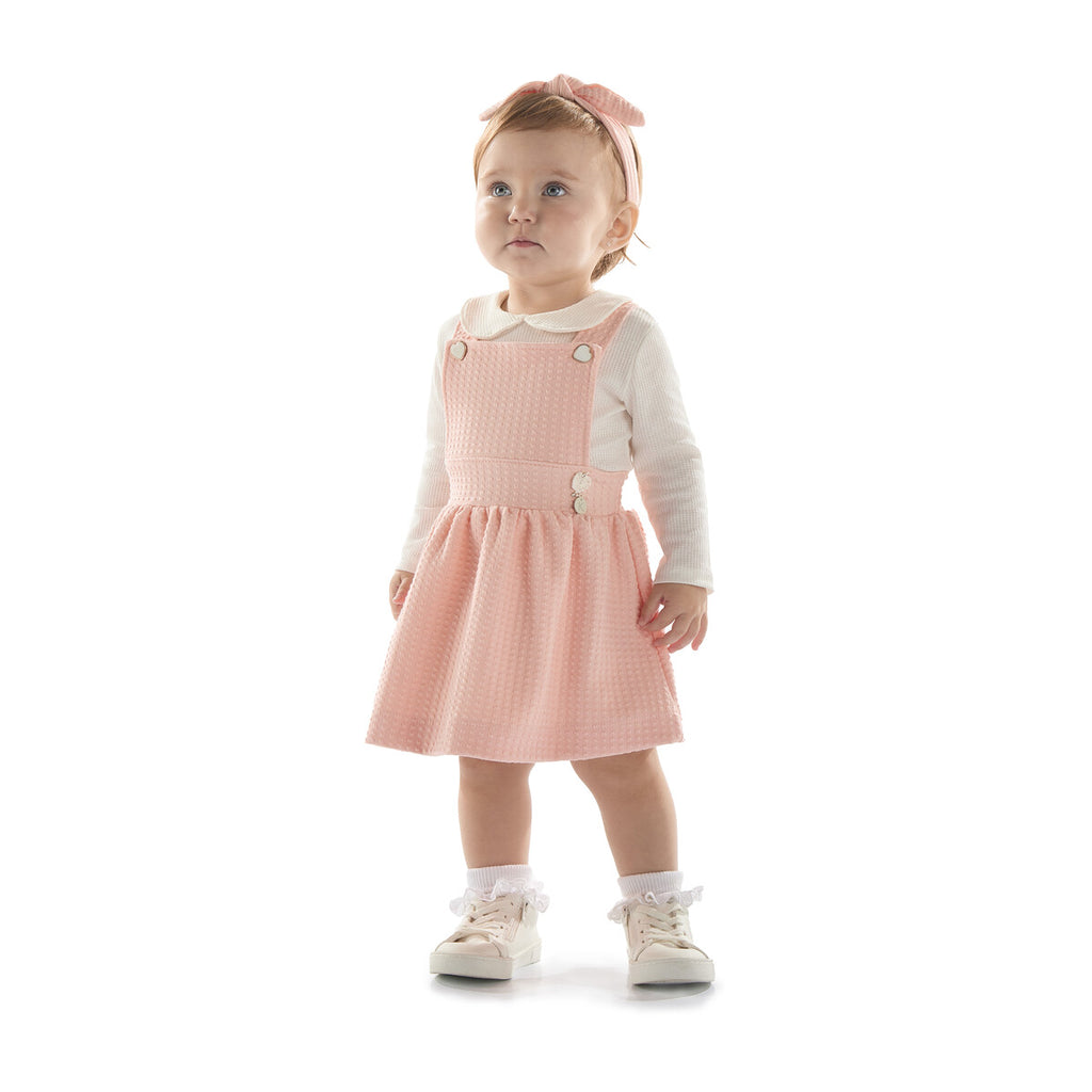 Conjunto Bebê Menina Salopete e Body Longo - Kiki Xodó