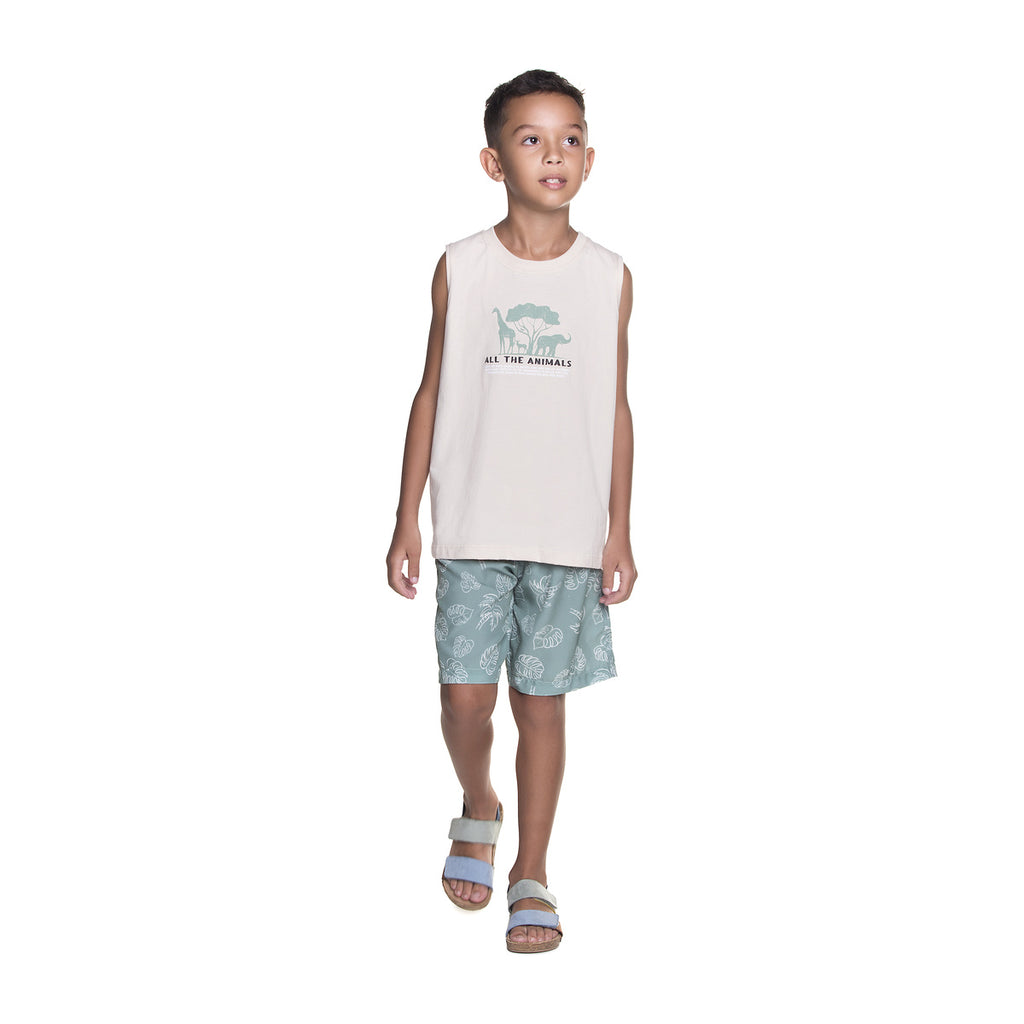 Conjunto Infantil Nature Regata e Bermuda Tactel - Have Fun