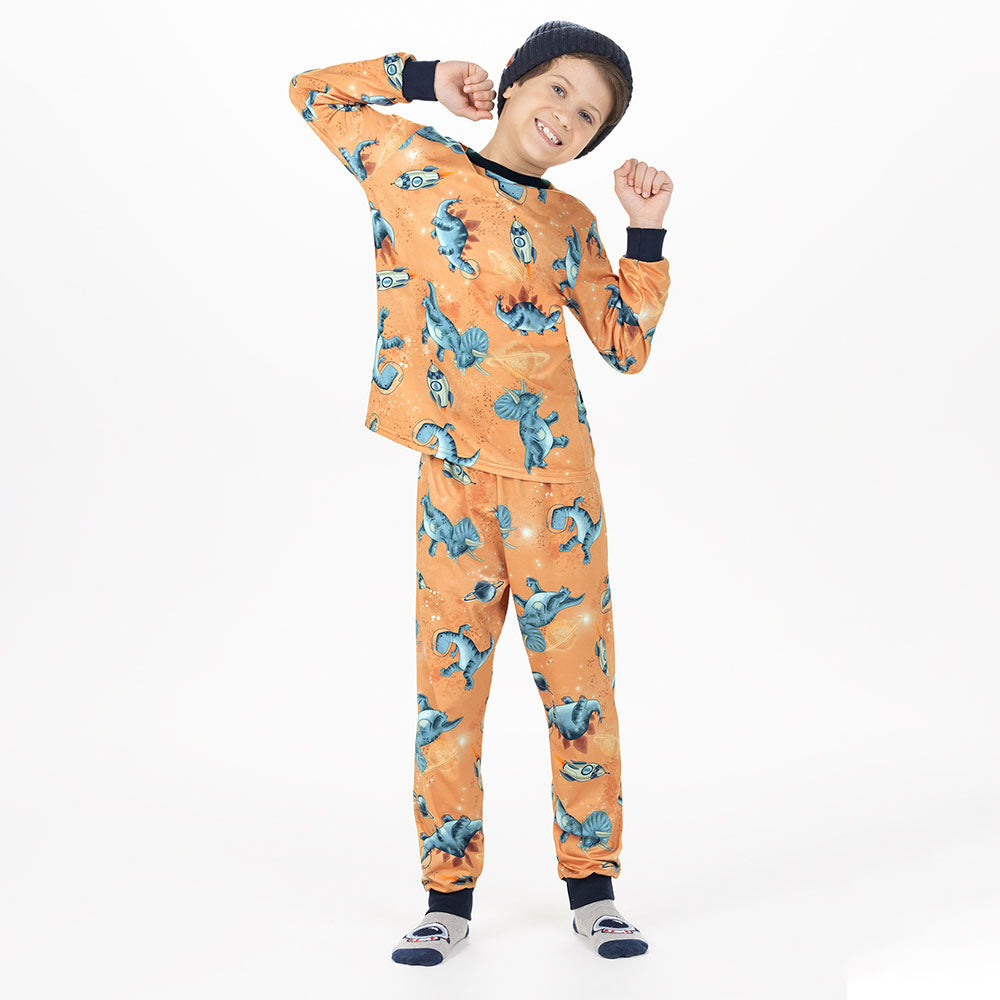 Pijama Infantil Menino Malha Modelli Space Dino - Alakazoo