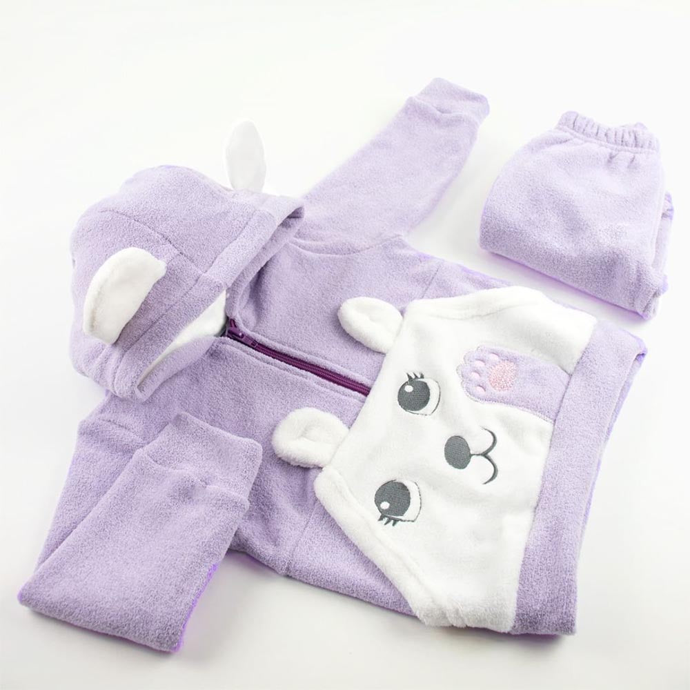 Conjunto Bebê Casaco e Calça Soft Glacê Ursinha - Rosebud