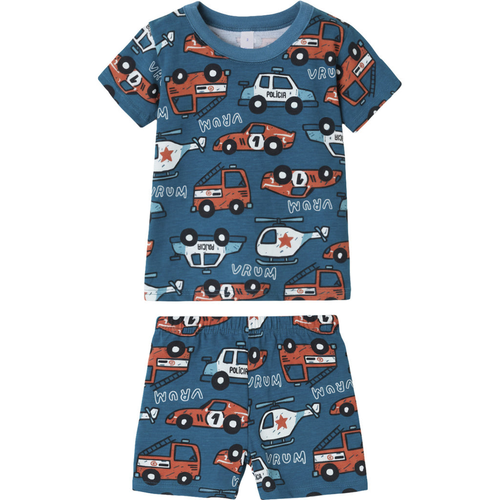 Pijama Infantil Menino Brilha No Escuro Carros  - Malwee Kids