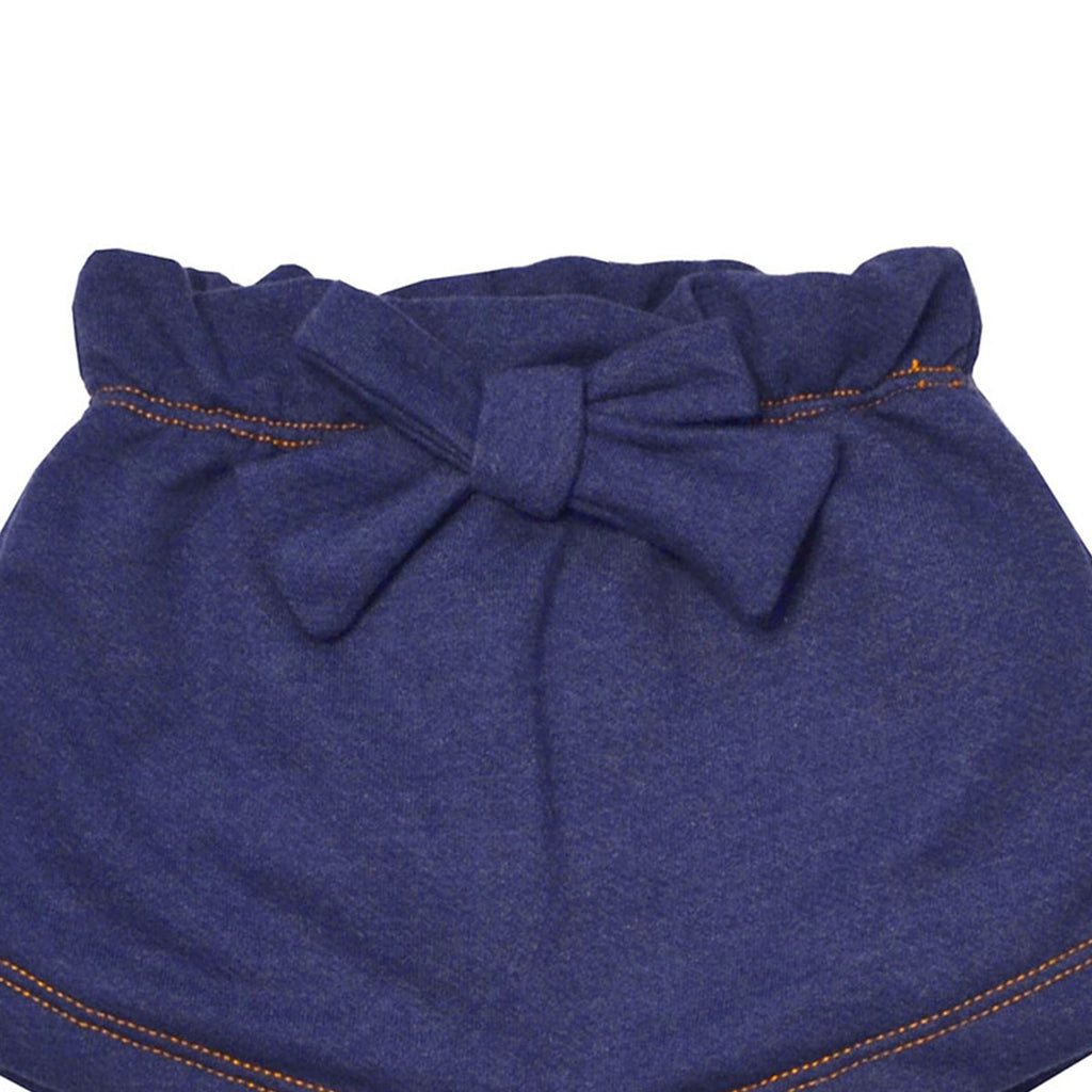 Short Menina Moletinho Jeans C/ Laço - Tilly Baby