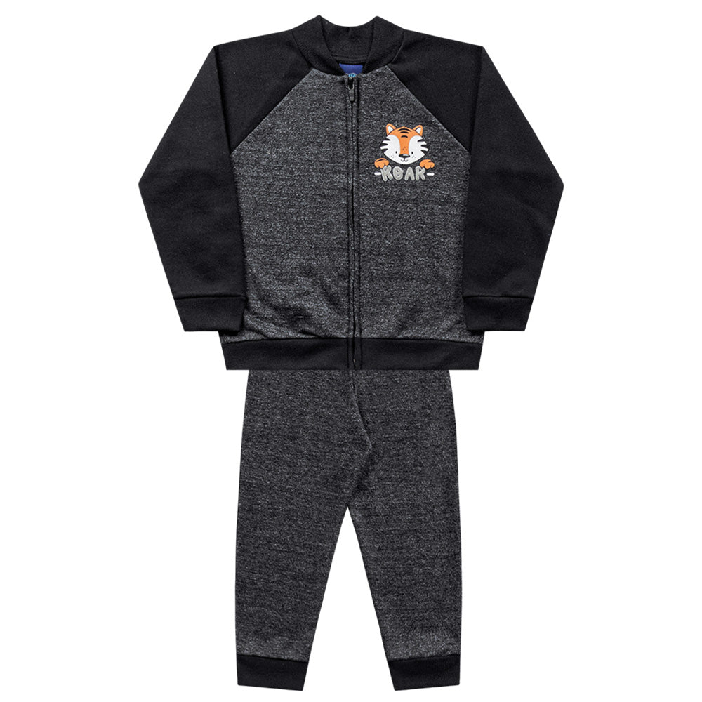 Conjunto Infantil Menino Moletom Peluciado Roar - Kiko e Kika