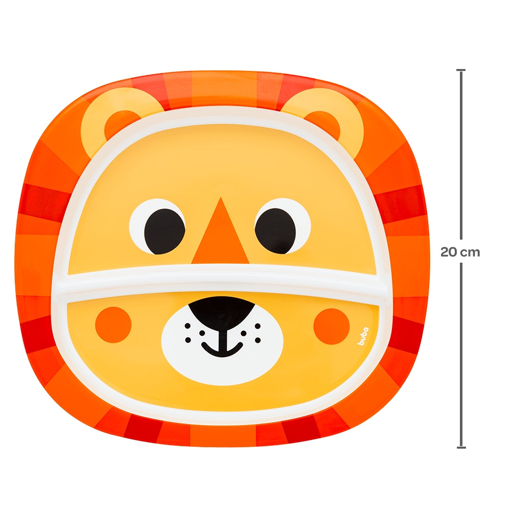 Pratinho Bebê Infantil com Divisória Buba Zoo Leão - Buba