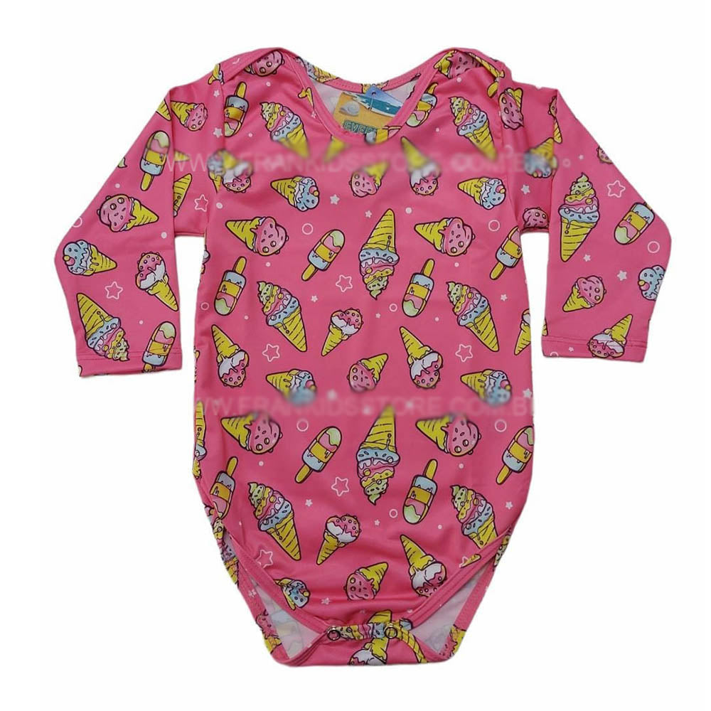 Body Praia e Piscina Menina Proteção UV 50+ Estampado - Everly