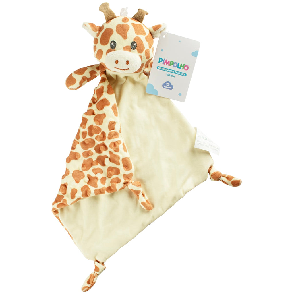 Naninha Bebê Com Textura Girafa Laranja - Pimpolho