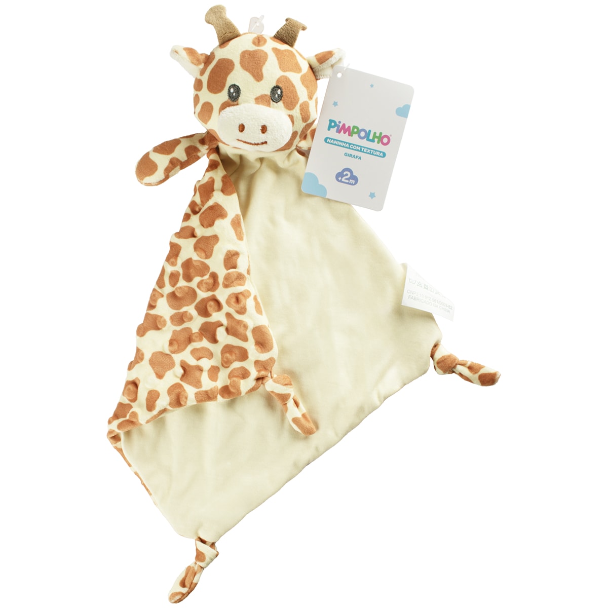 Naninha Bebê Com Textura Girafa Laranja - Pimpolho