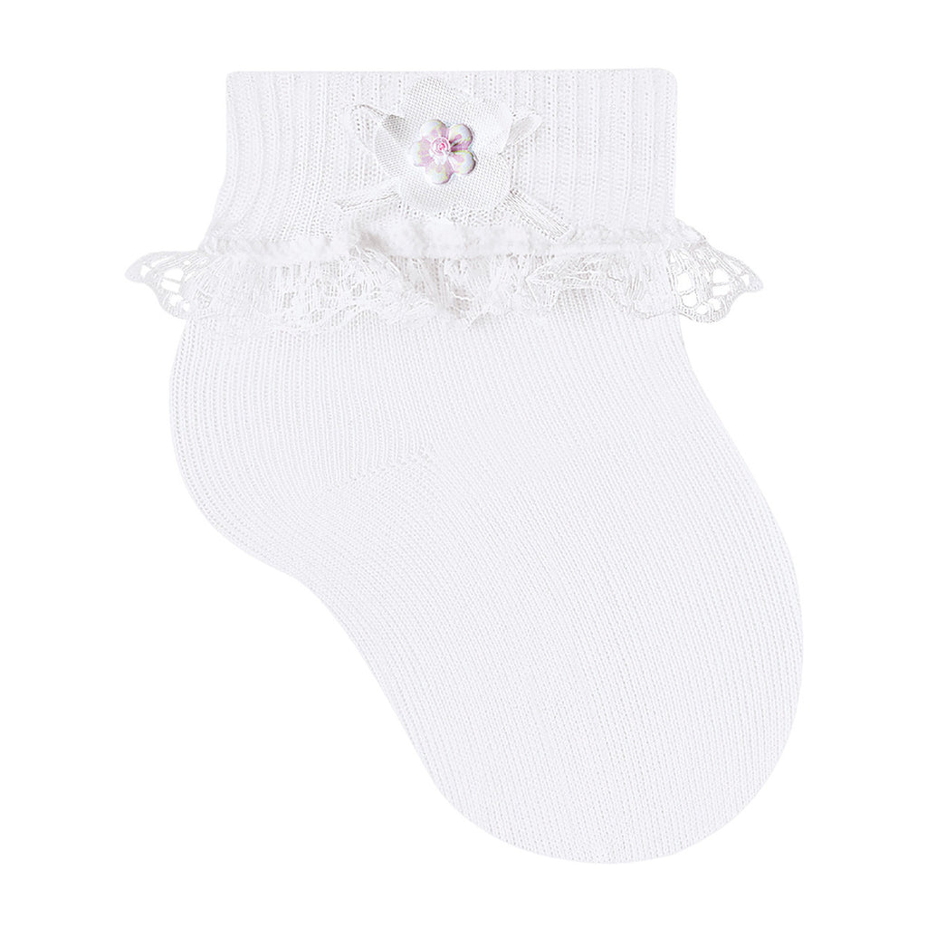 Meia Cano Médio Infantil Festa Sortida Com Aplique - Selene