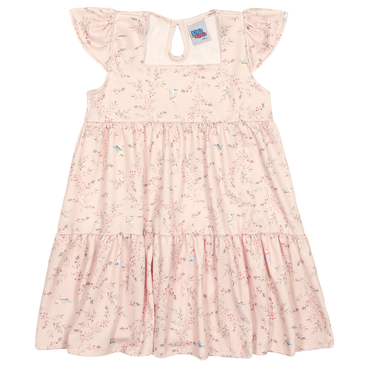 Vestido Infantil em Malha Crepe Flores - Kiko e Kika