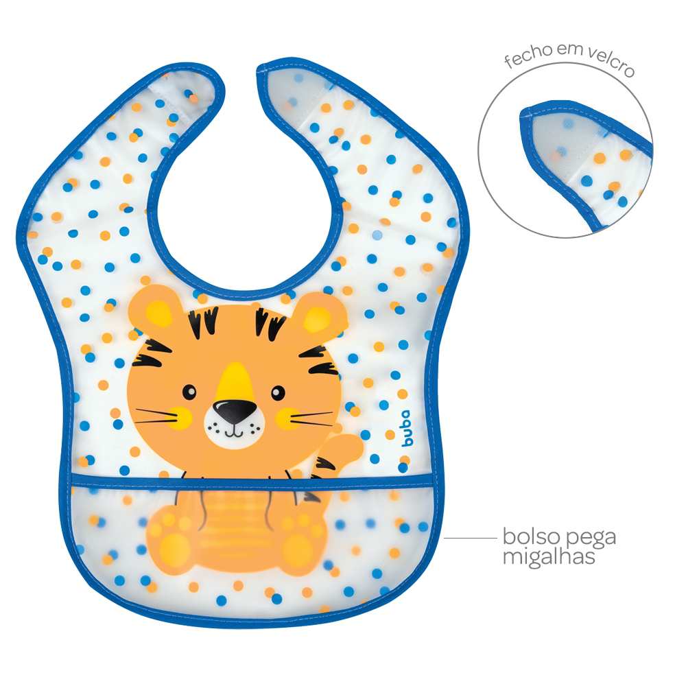 Babador Bebê Impermeável Para Alimentação Tigre - Buba