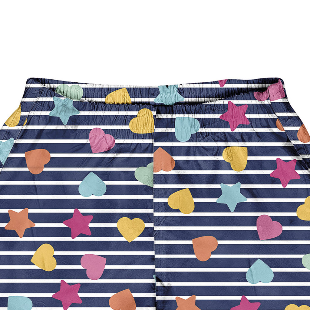 Short Tactel Infantil Menina C/ Proteção UV 50+ Corações - Kiko e Kika