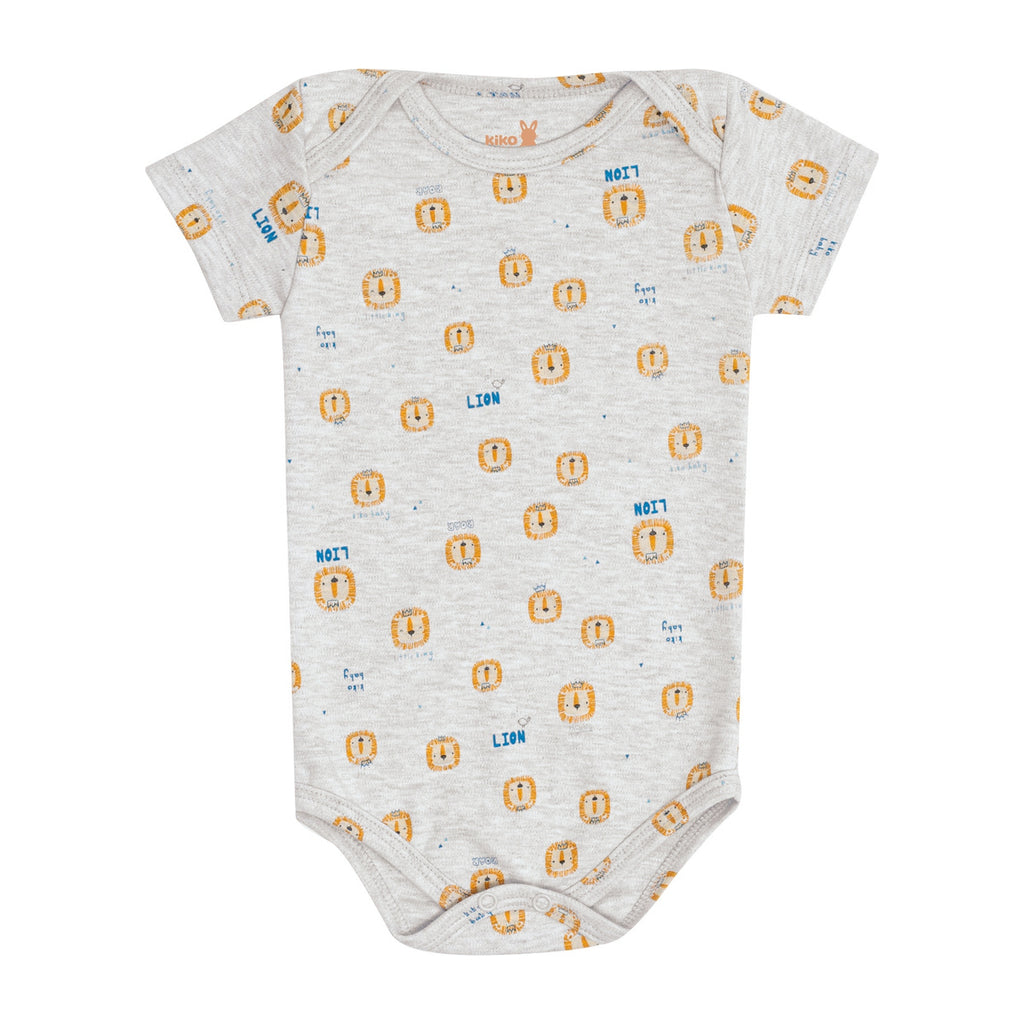 Body Manga Curta Bebê Menino Leões - Kiko Baby