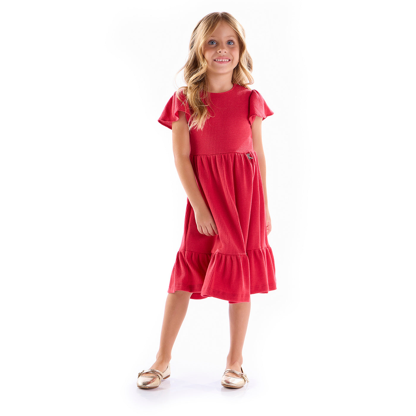 Vestido Midi Infantil em Jacquard Festa Natal - Kiki Xodó