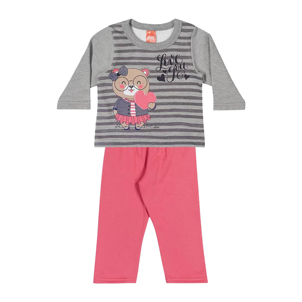 Conjunto Moletom Peluciado Ursinha - Elian