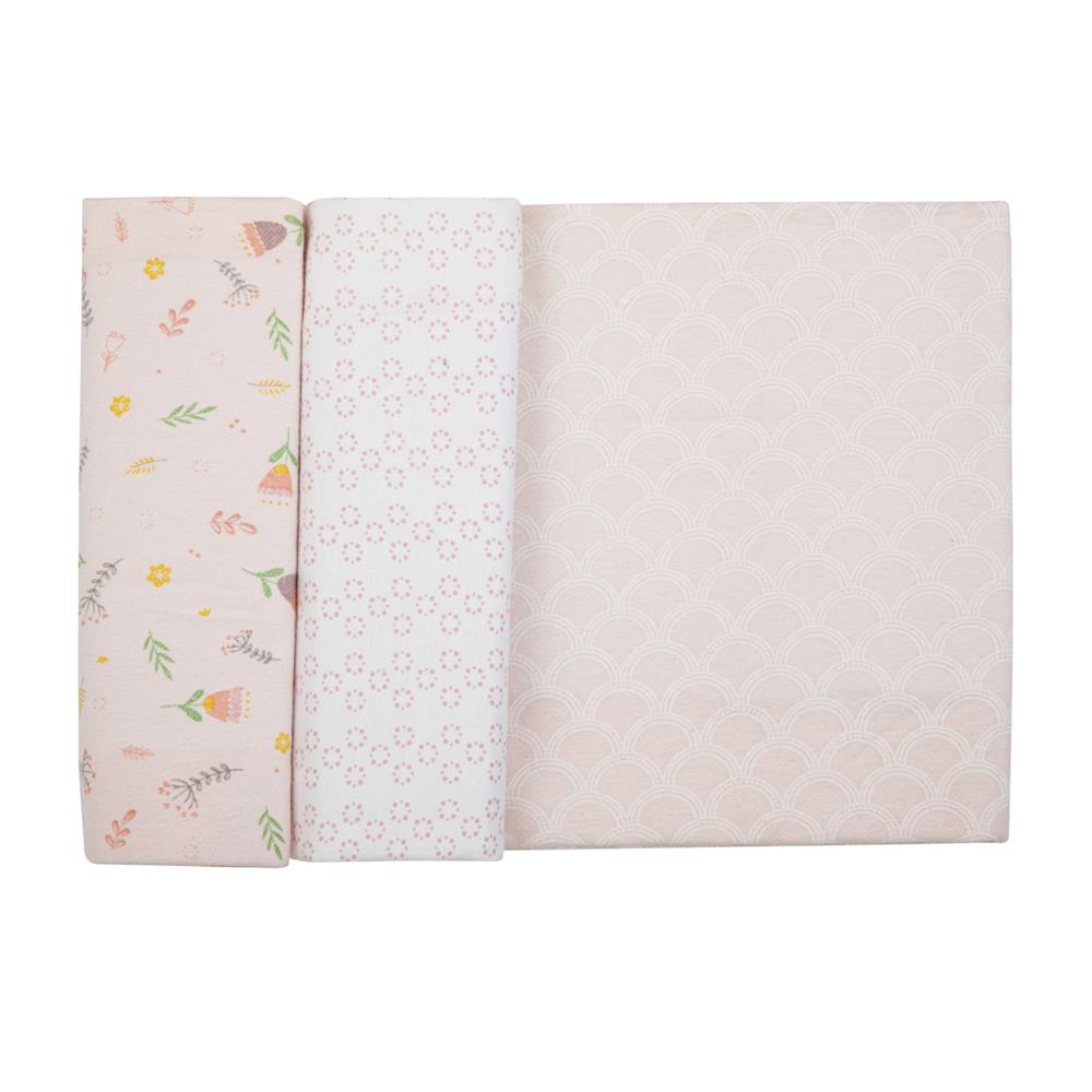 Cueiro Flanelado Estampado 1,0Mx80CM C/3 UN Tulipa - Papi