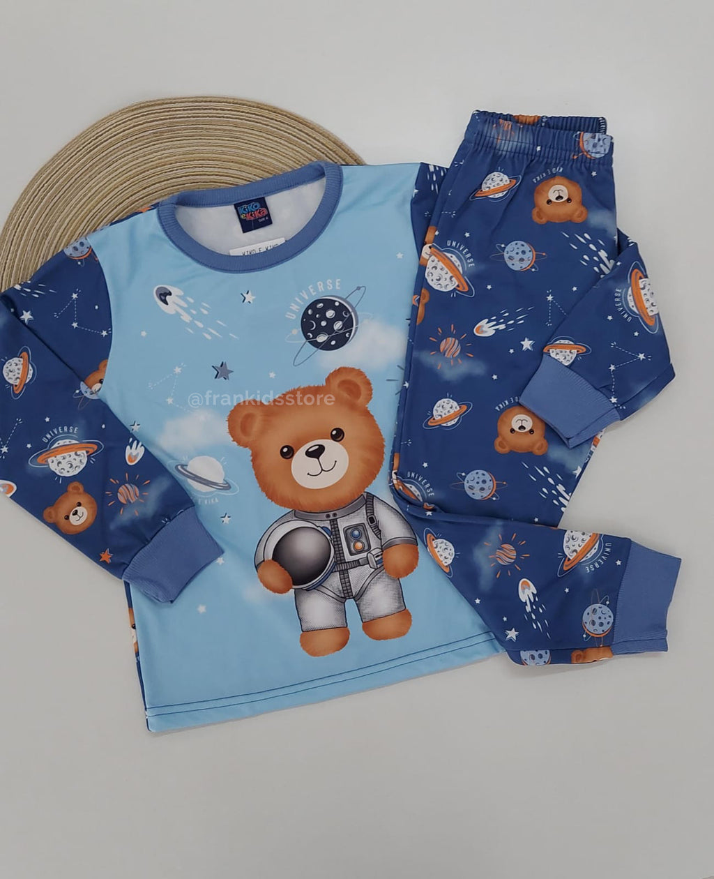 Pijama Infantil Menino em Malha Peluciada Urso - Kiko e Kika