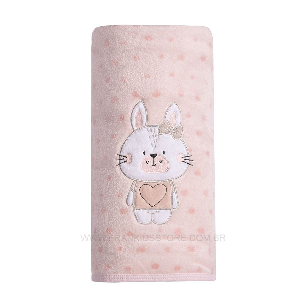Cobertor Bordado Microfibra 1,10Mx90CM Coelhinha - Papi