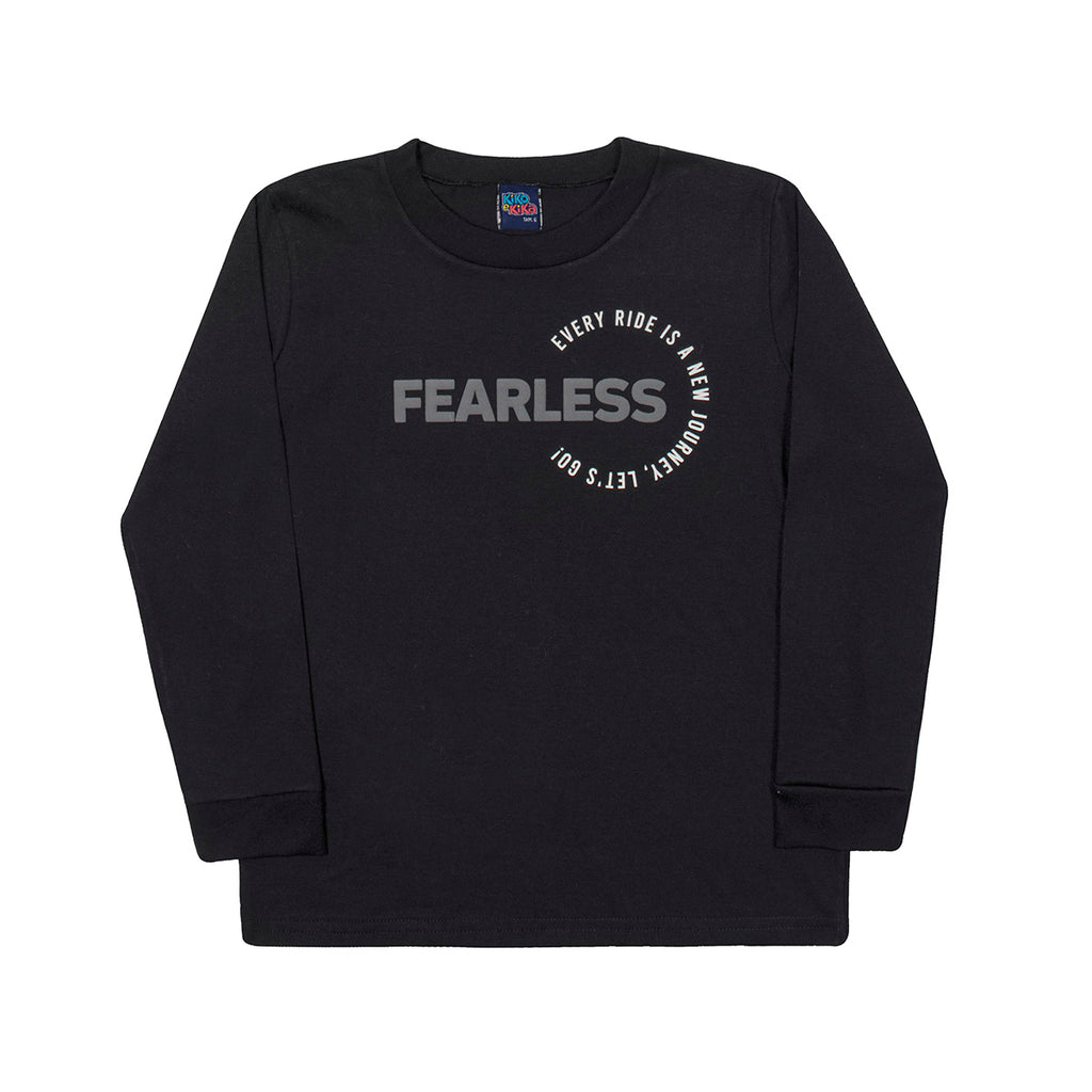 Camiseta Infantil Menino Manga Longa Fearless - Kiko e Kika