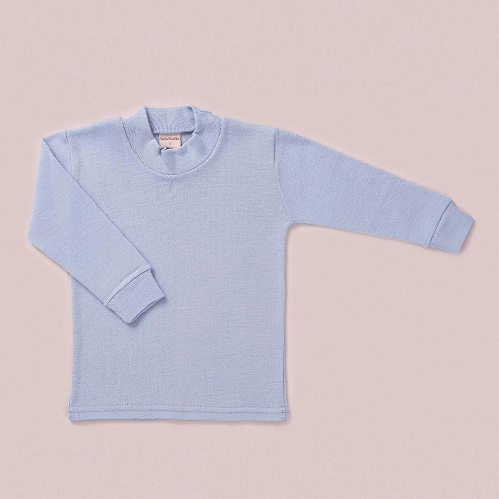 Blusa Básica de Lã Antialérgica Azul Céu - Bebelândia