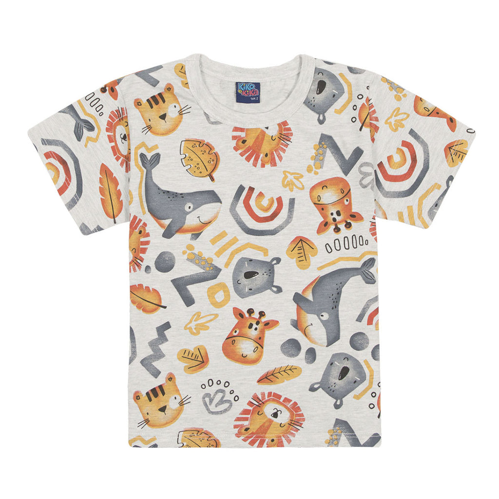 Camiseta Infantil Meia Malha Bichinhos - Kiko e Kika