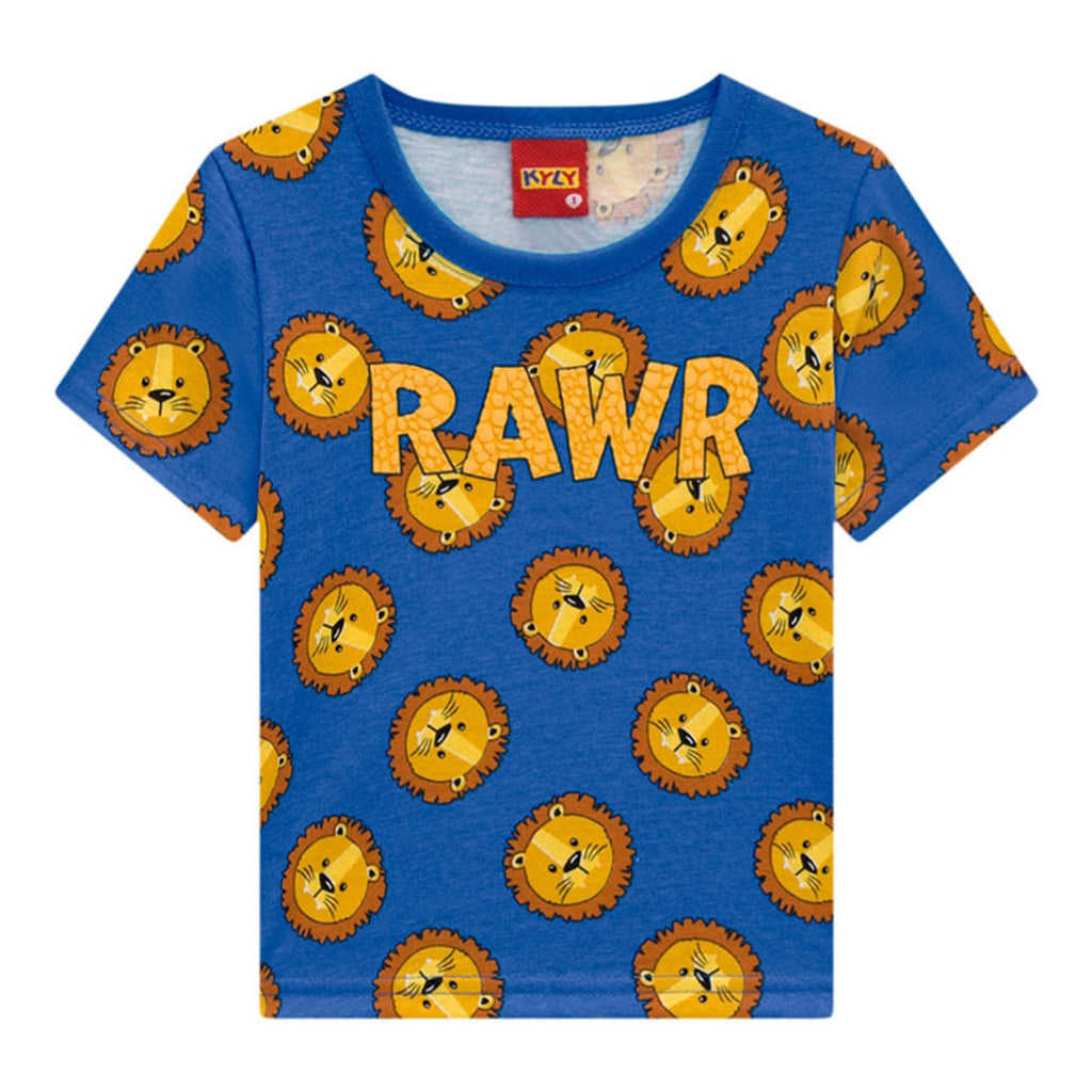 Camiseta Infantil Meia Malha Leão - Kyly