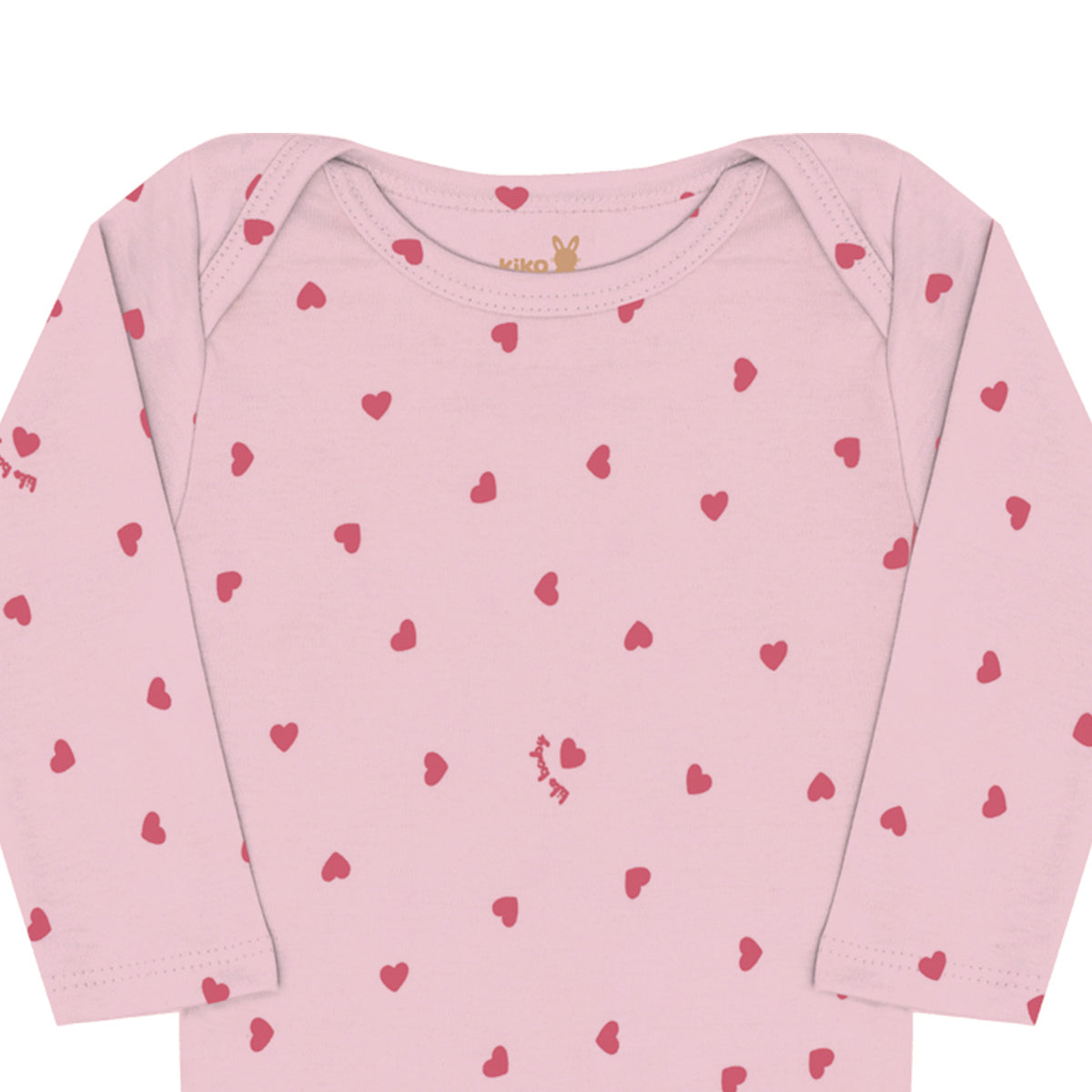 Body Manga Longa Bebê Menina Corações - Kiko Baby
