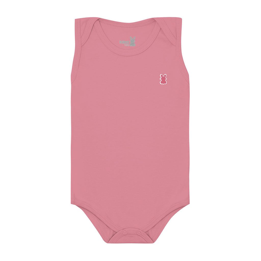 Body Regata Bebê Unissex Timeless Liso Em Suedine - Kiko Baby