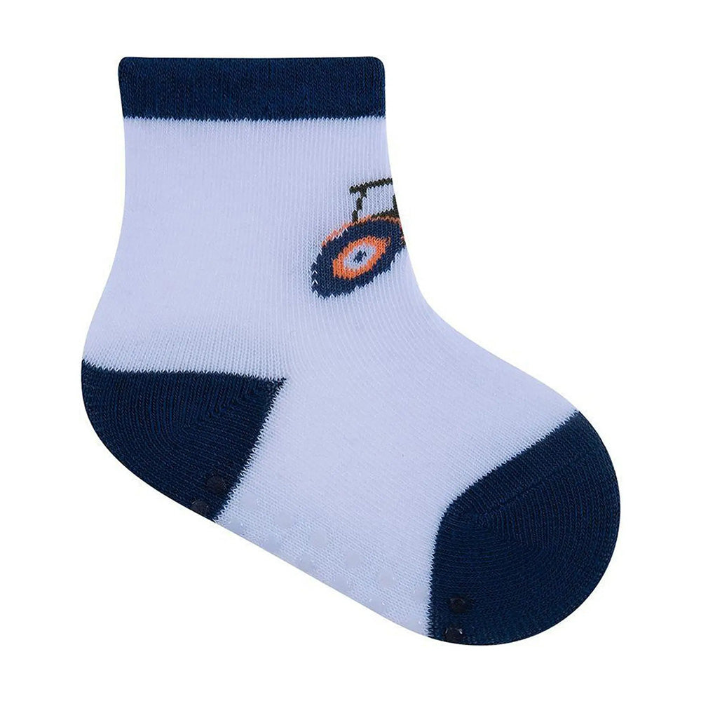 Kit 3 Pares Meia Antiderrapante Menino 16-20 Trator - Pimpolho