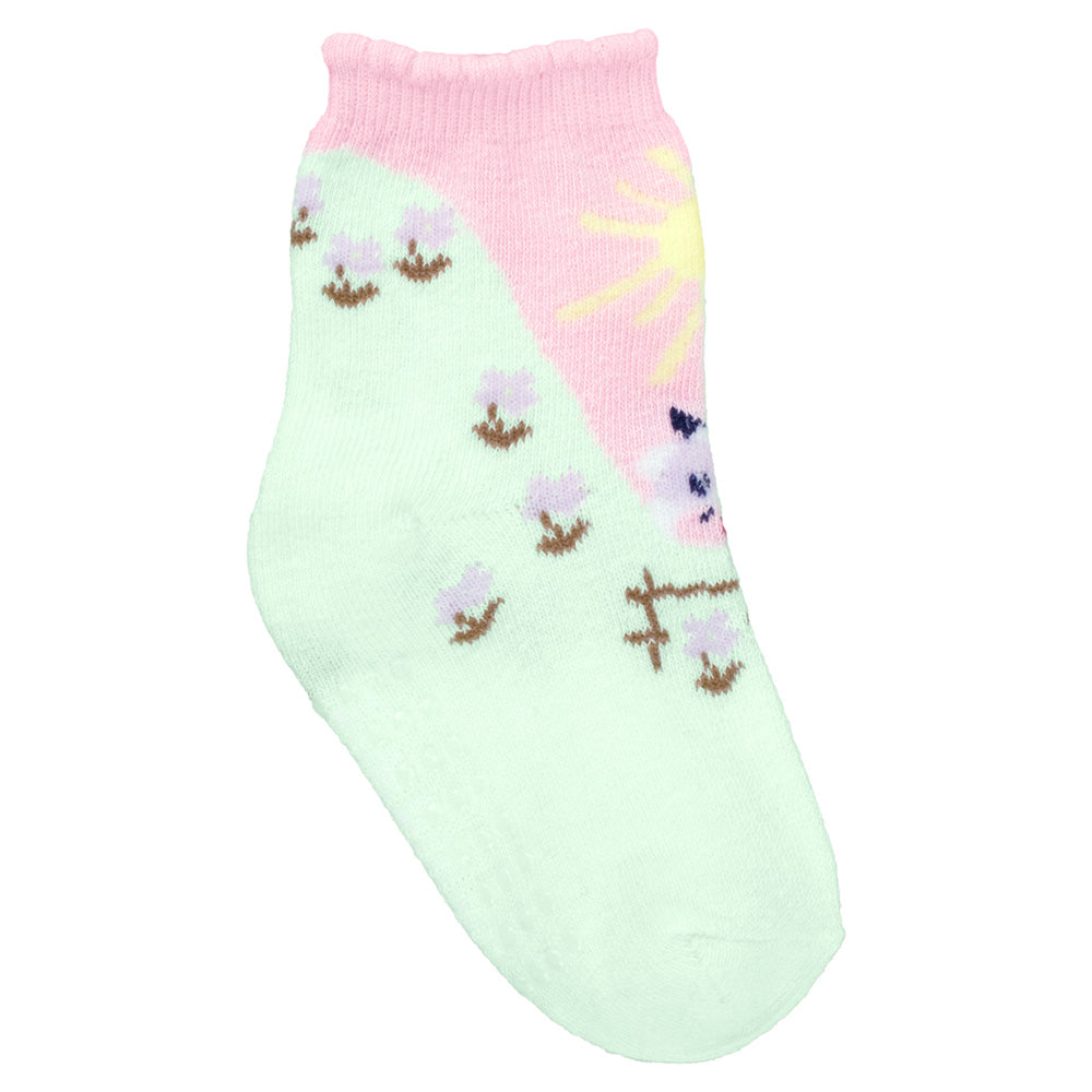 Kit 3 Pares Meia Antiderrapante Menina 21-25 Vaquinha - Pimpolho