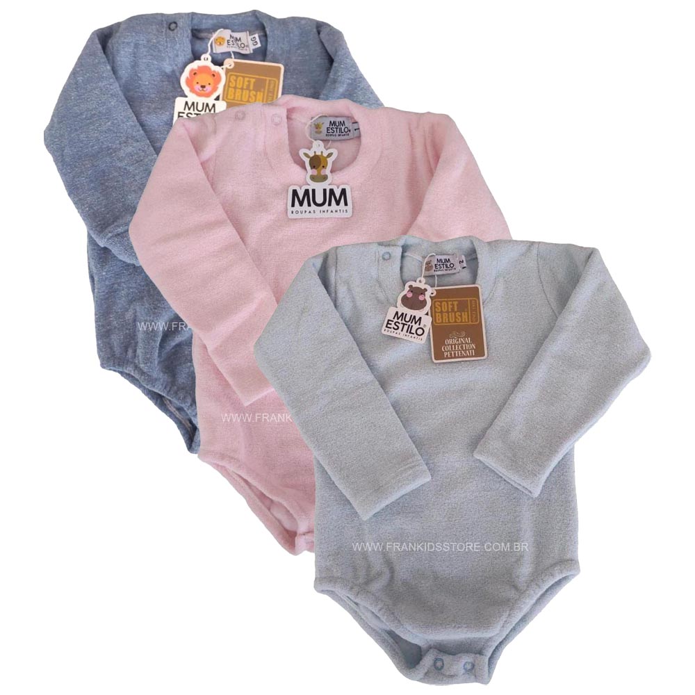 Body Bebê em Soft Glacê Quentinho Inverno - Mum