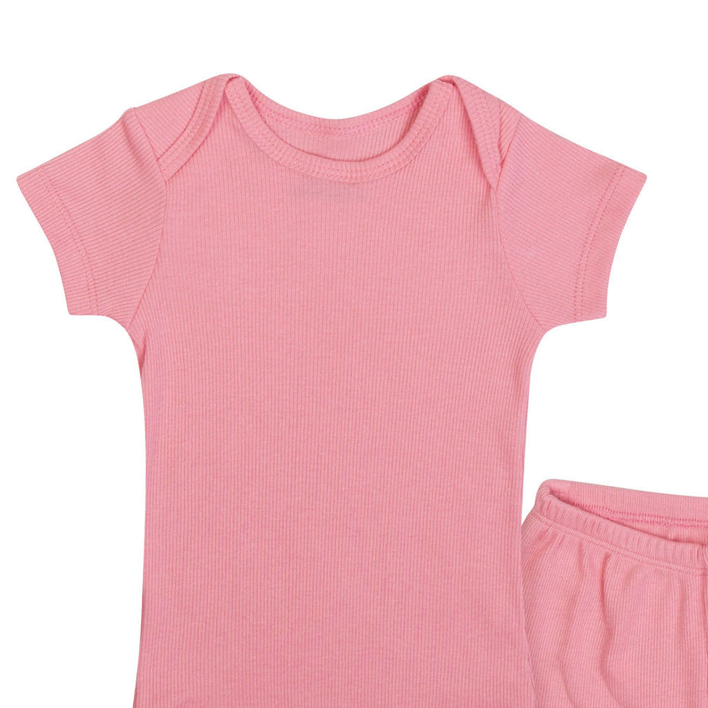 Conjunto Bebê Body e Short Básico Ribana Canelada - Have Fun