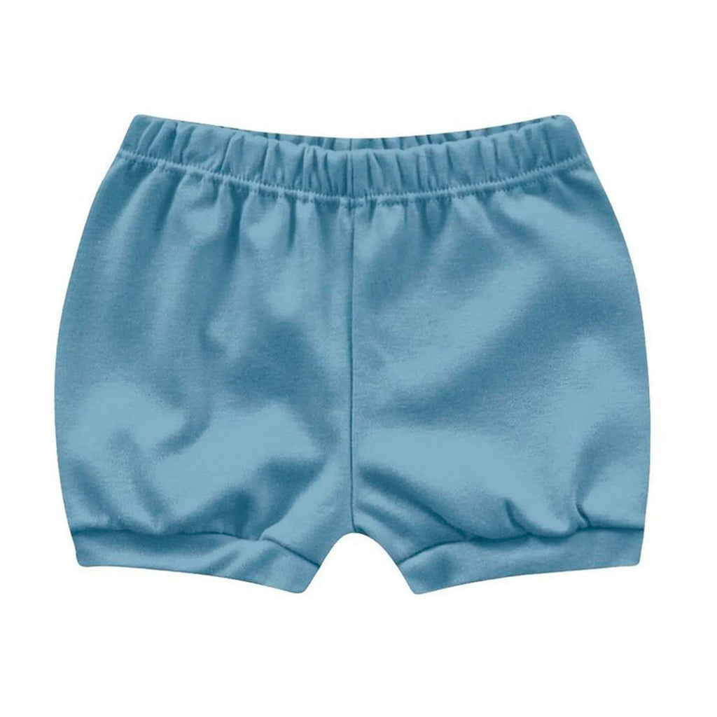 Short Suedine Bebê Menino Liso Azul - Kiko Baby