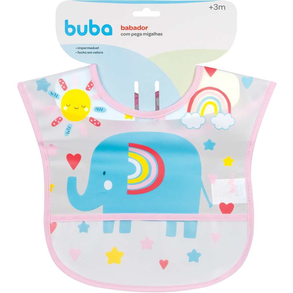 Babador Bebê Impermeável Para Alimentação Arco-íris - Buba