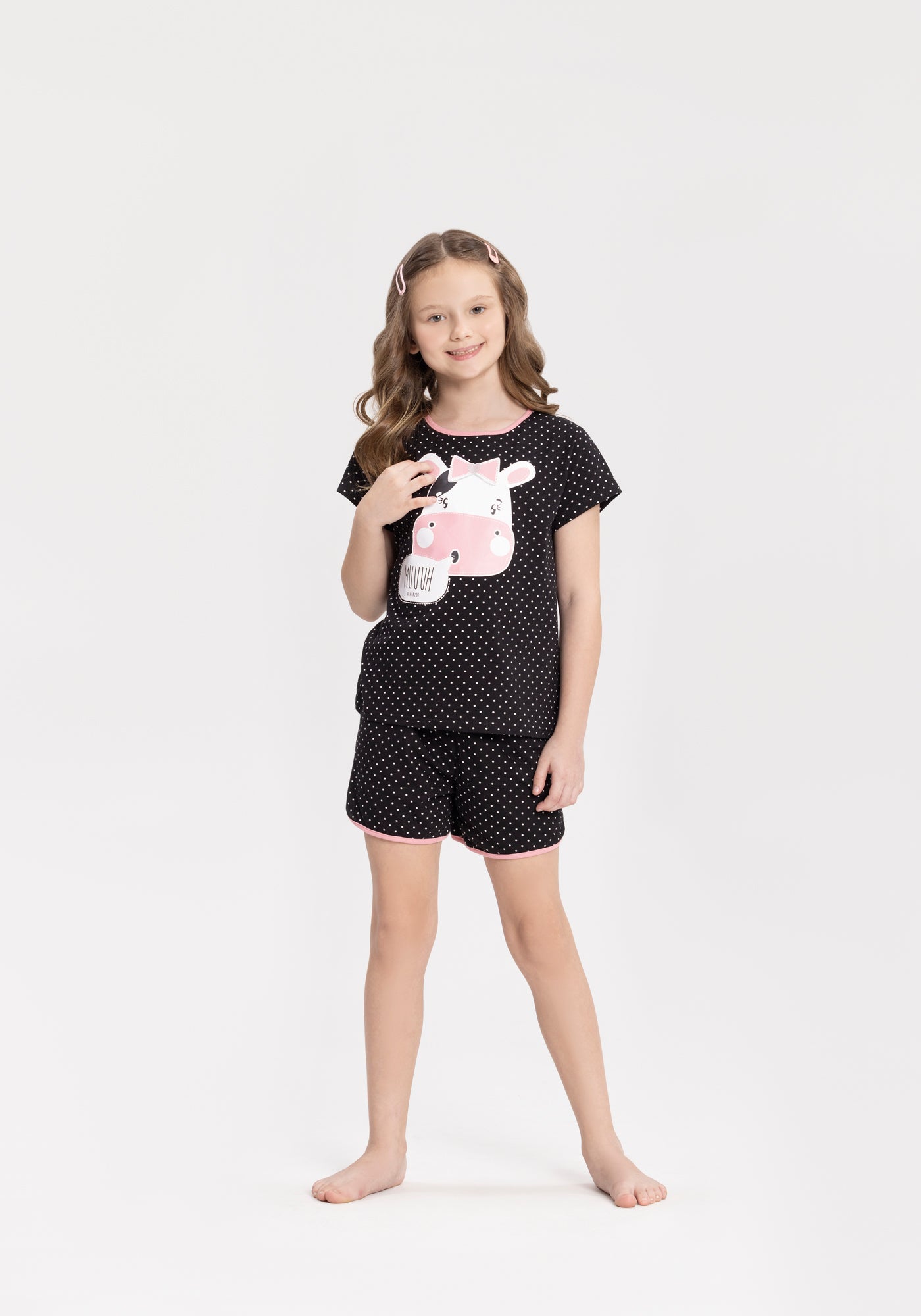 Pijama Infantil Menina Brilha no Escuro Muuuh - Alakazoo