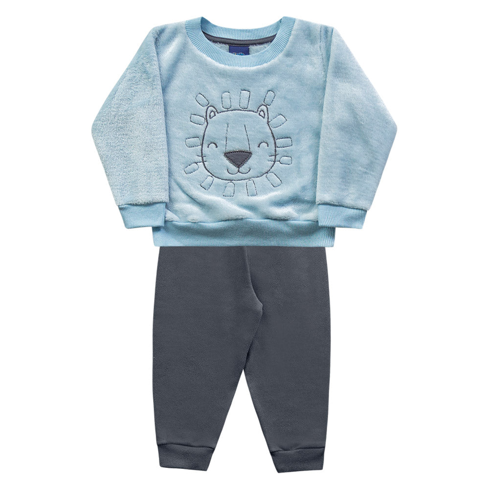Conjunto Bebê Menino Fleece e Moletom Leão - Kiko e Kika