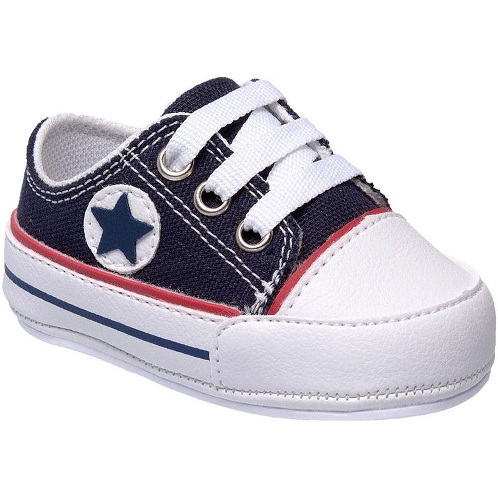 Tênis Estilo All Star Marinho/Vermelho/Branco Cano Baixo - Fran Kids