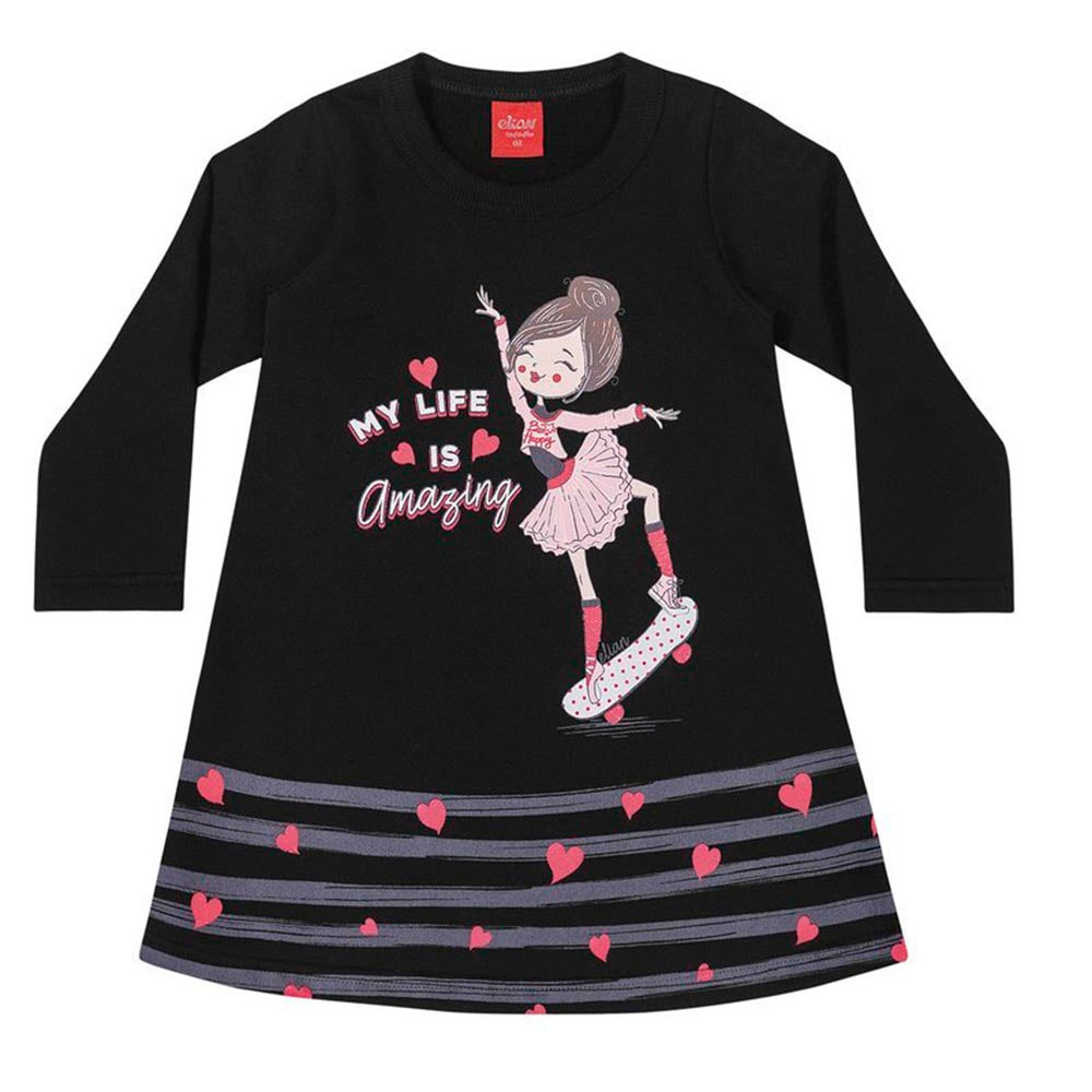 Vestido Infantil em Moletom Peluciado - Elian