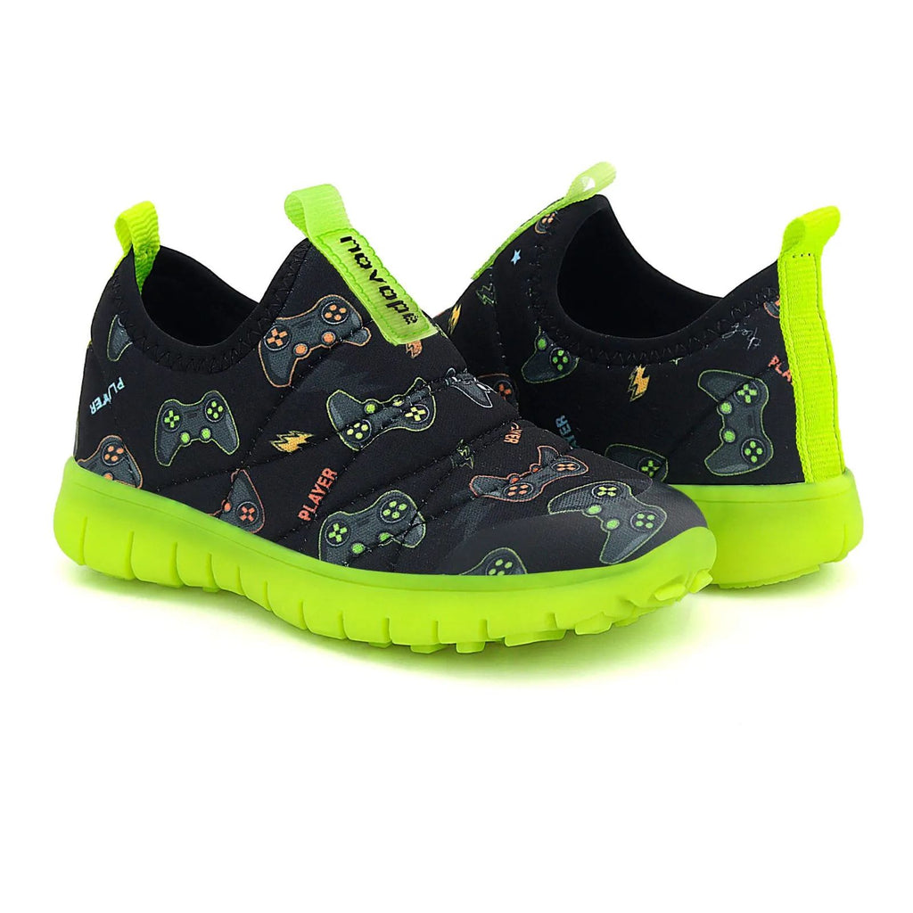 Tênis Infantil Super Flexível Player Preto/Verde - Novopé