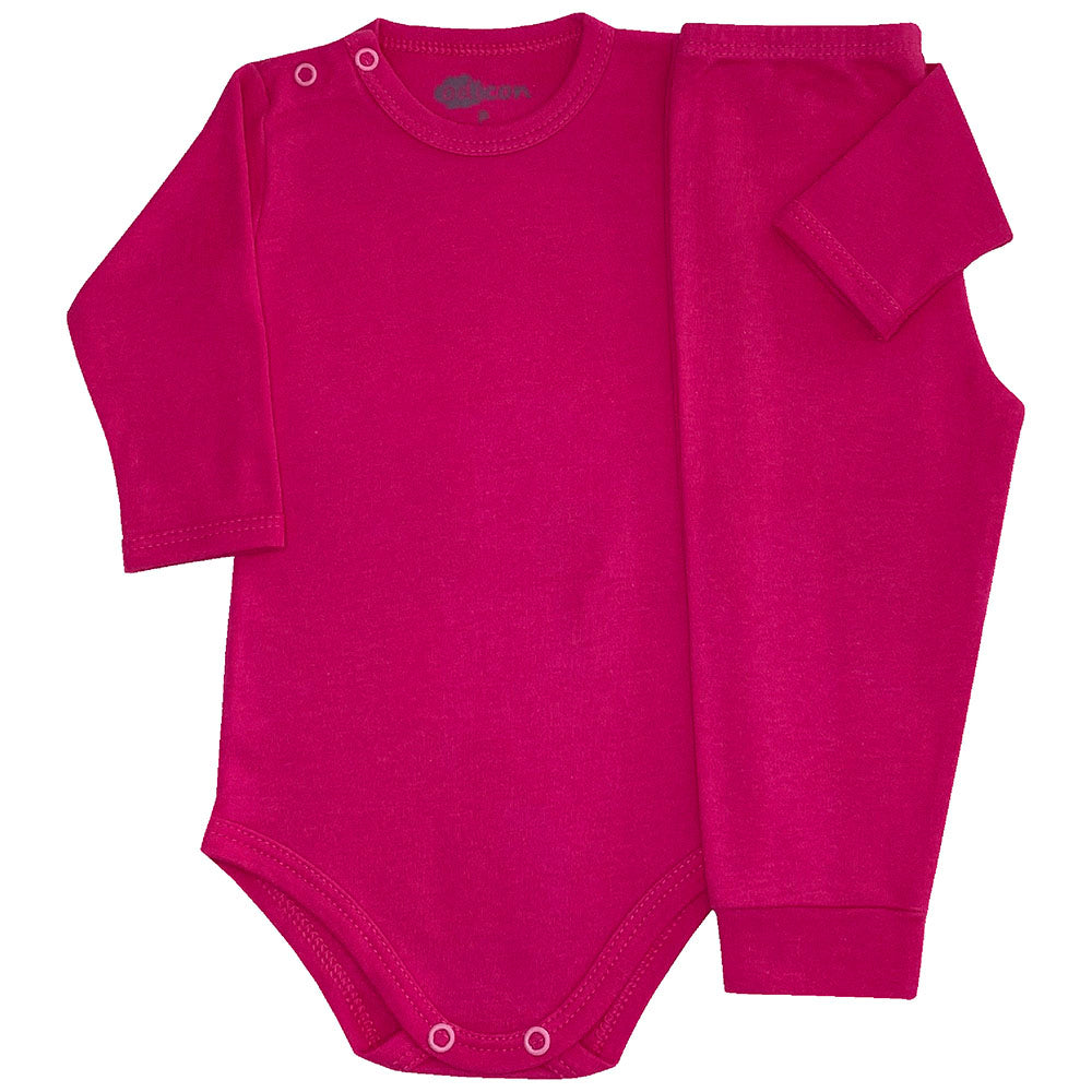 Conjunto Pijama Suedine Bebê Liso Body e Calça - Odicon