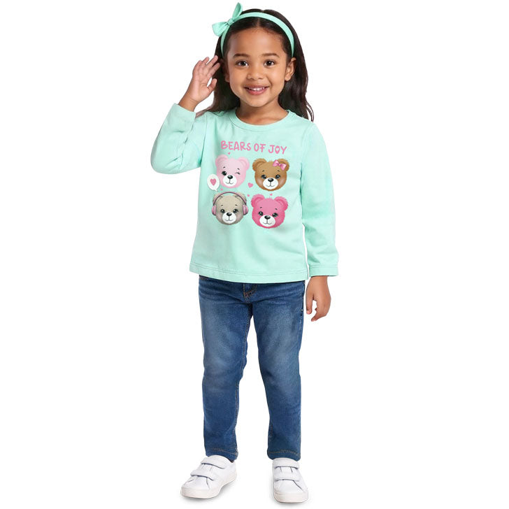 Blusa Infantil Menina Manga Longa Ursinhos - Kyly