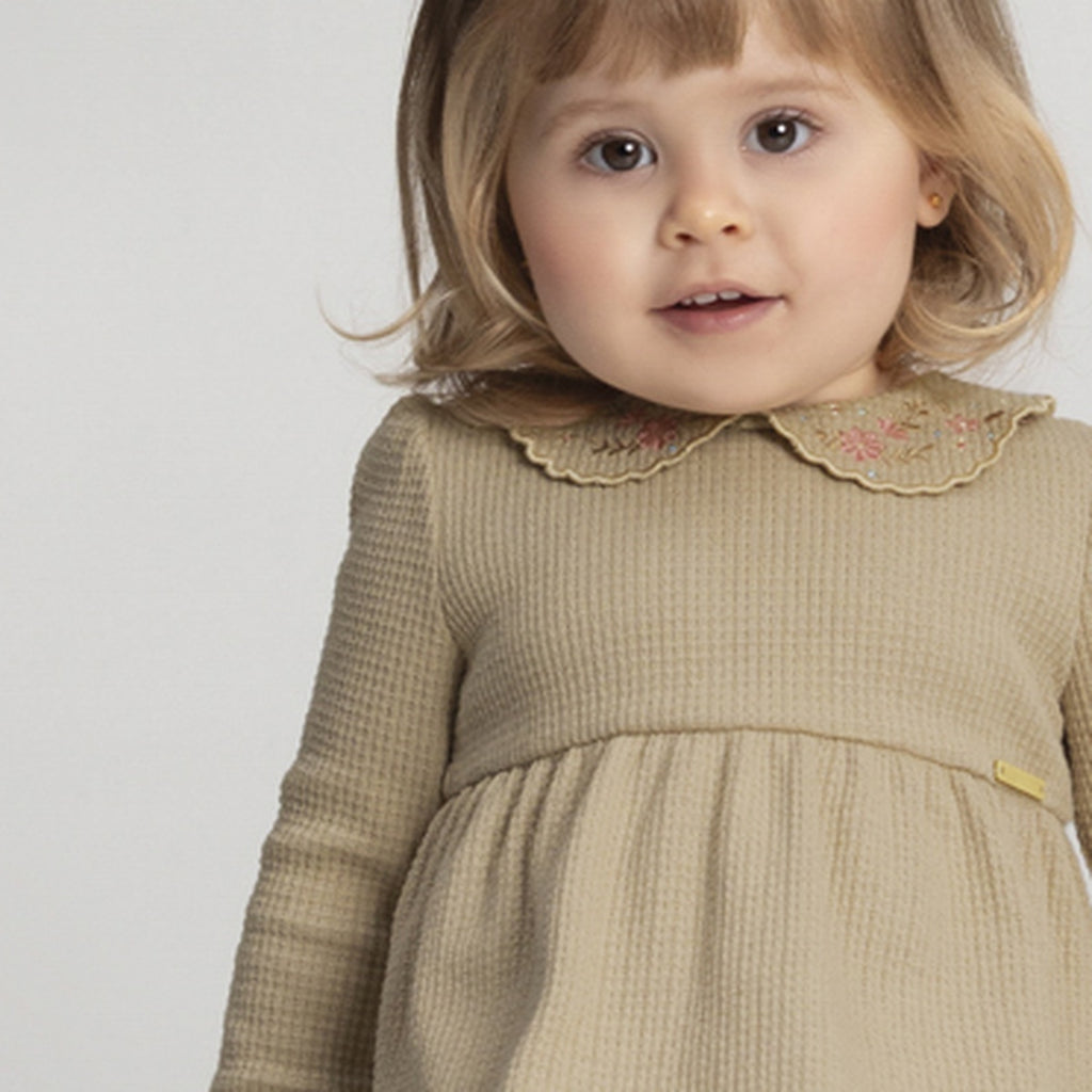 Vestido Infantil Malha Crochê Turquia - Alakazoo