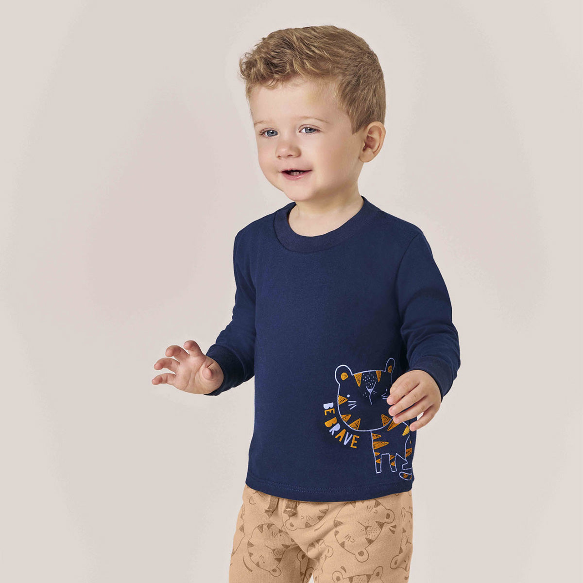 Camiseta Bebê Menino Manga Longa Brave - Kiko e Kika