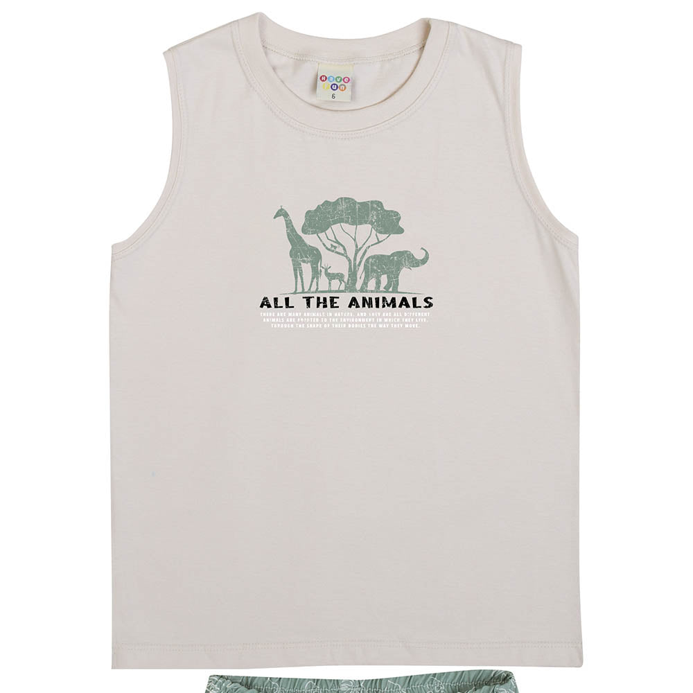 Conjunto Infantil Nature Regata e Bermuda Tactel - Have Fun