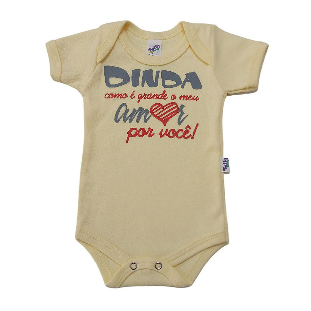 Body Manga Curta Bebê Dinda Como é Grande Meu Amor Por Você