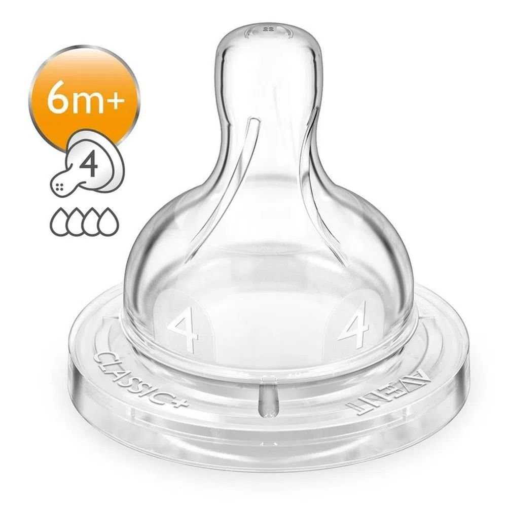 Bico Mamadeira Clássica n°4 (6m+) C/2 Un - Avent